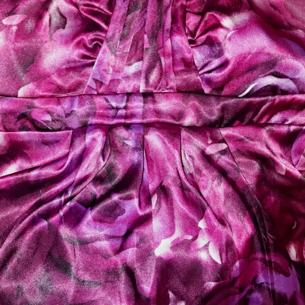 EUC Studio Y Floral Y2K Strapless Corset Top Back Zip Purple/Pink Sz. L - Picture 6 of 7